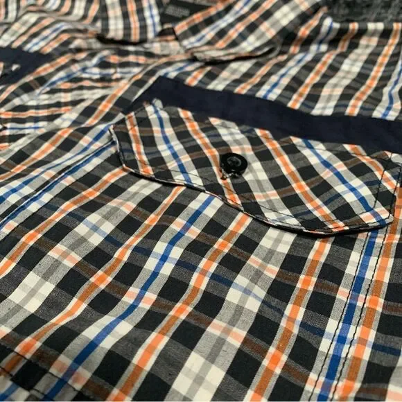 SOUTHPOLE Hexagon Product Long Sleeve Plaid Button Down Shirt Men's XL #732 - Picture 6 of 9